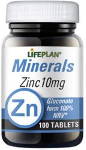 [BRSWIY32AR6R4DD2] Lifeplan 10mg Zinc Gluconate Elemental - Pack of 100 Tablets