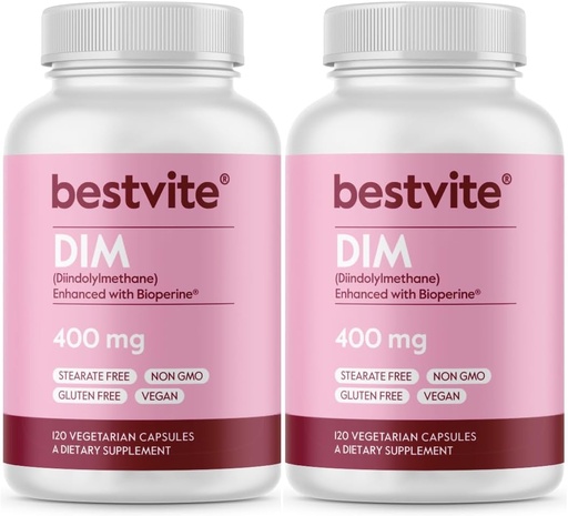 [BRSW2BL5CJ6AYHQ6] BestVIST DIM (Dinolfilmethen) 400 mmg with Bioperine (240 Capsolles (201 x 2) - No Steatratures - no Gelta - เวก้า - Not GMOMO - Gluten Free.
