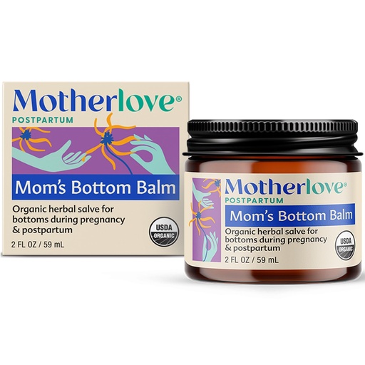 [BRSWIYTYBQDBCETA] Motherlove Mom's Bottom Balm (2 oz) Organic Herbal Salve w/Witch Hazel for Bottoms During Pregnancy & Postpartum —Non-GMO Ointment