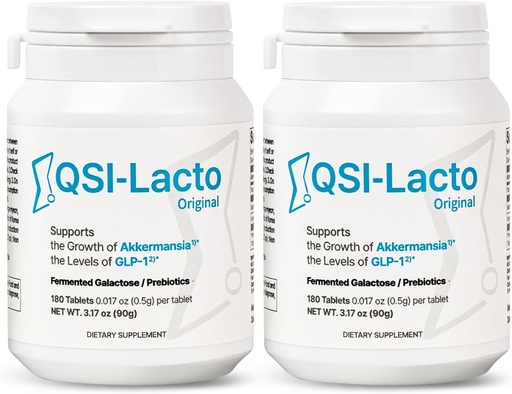 [BRSRAELQDJYQ42Y2] QSI- Lacto Original 2 Pakiety, 180 Służenia, Naturalnie Wspiera GLP-1 Podwyższenie poziomu, Galaktoza Wliczone, Gut Health, Prebiotyki, Chewable
