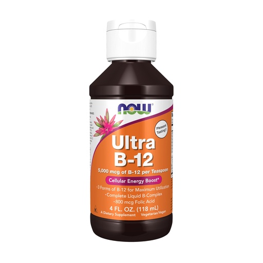 [BRSWIYAPBB5BM3LY] NOW Foods Supplements, Ultra B-12, Liquid, 800 mcg Folic Acid, Cellular Energy Production*, 4-Ounce