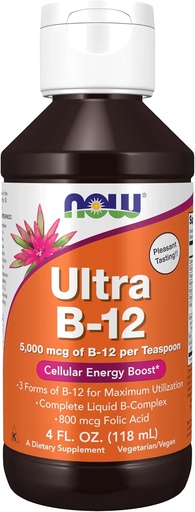 [BRSWIYAPBB5BM3LY] Teraz Foods Doplnky, Ultra B-12, Tekuté, 800 μg kyseliny listovej, Cellular Energy Production*, 4-Ounce