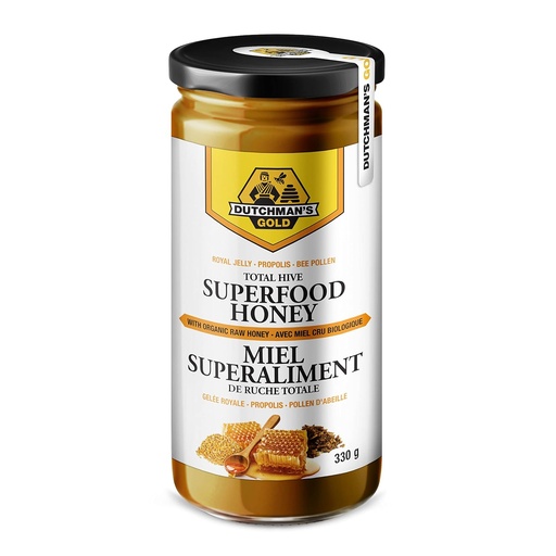 [BRSW2GL6DIHRU2T5] Total Hive Superfood Honey - with Raw Honey, Royal Jelly, Propolis, Bee Pollen, Ginseng