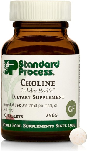 [BRSWIYD4CJ4WK2YZ] Standard Process Choline - Supports Healthy Fat Metabolism, Liver Health & Nervous System Function - Gluten-Free, Non-Dairy & Vegetarian -180 mg, 90 Tablets