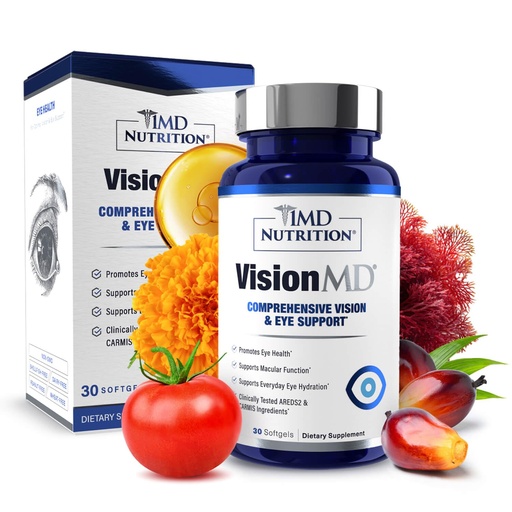 [BRSWGCATB55BSETK] 1MD Nutrition VisionMD Eye Vitamin CARMIS - Eye Supplement for Adults - with OptiLut Lutein & Zeaxanthin - Supports Vision Health Care, Everyday Eye Strain, & Occasional Dry Eye - 30 Softgels