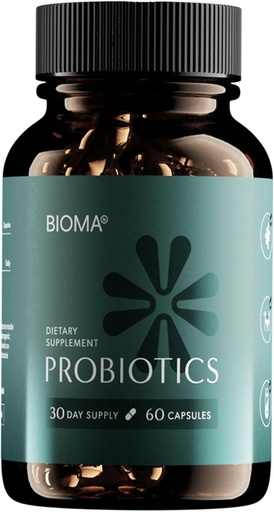 [BRSROZDYBB7AK2QY] BIOMA Probiotics for Weight Management & Digestive Health, 3 in 1 Gut Health Probiotics and Prebiotics/Postbiotics, Slow Release Synbiotic Probiotic Capsules for Gut Health Multi Enzyme (60 Caps)