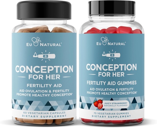 [BRSRAHYQBNYQEA35] Eu Natural Conception for her Capsules & Gummys Bundle – Ads Ovulation, 荷尔蒙平衡, & 常规循环 – 60 Capsules + 75 Strawberry Flavor Gummys