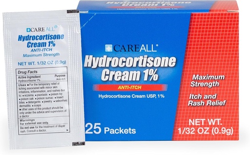 [BRSRAYYEBF6B4CQY] Care Tota l'Hydrocrostone Cream 1 per cent (25 paquets), 0.0rregant-se. Fórmula màxima de força, contra l'Itx Rash Skins Crem Relieves, Eczema, Ispecks, Ivy, i Priosis