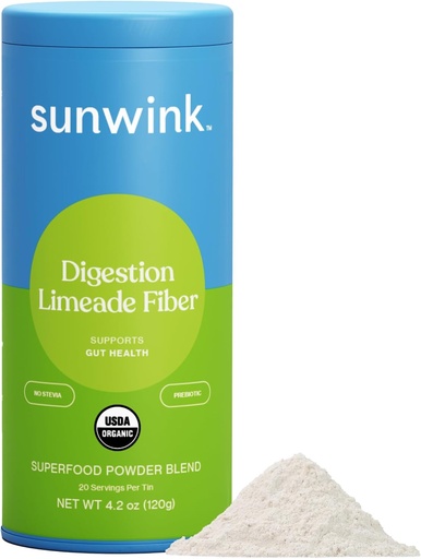 [BRSRMHYYCB4BSAY3] Sunwink Digestion Limeade Fiber Superfood Powder ¦ Daily Fiber Powder for Digestion ¦ Prebiotic Fiber Powder with Chicory Root, Burdock, Tangerine Peel ← Apoya Gut Health Silencio 4.2 oz, 20 Serviciones