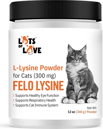 [BRSRMAIBCUFQOYLD] FELO LYSINE - L-lüsiini pulber kassidele 300 mg (Thomas Lemmikloom varem), 12 oz