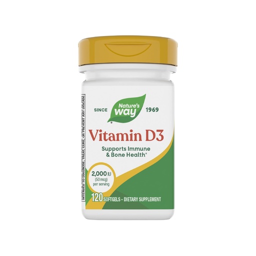 [BRSWIYILBJ4GI2I7] Nature's Way Vitamin D3, Bone Health and Immune Function*, 2000 IU (50 mcg per Serving), 120 Softgels (Packaging May Vary)