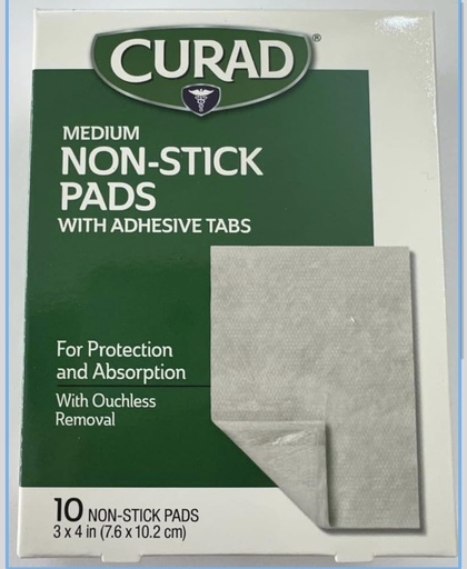[BRSWIYYLOYFAKCDI] Curad Non-Stick Pads, 3 Inches X 4 Inches 10 Count