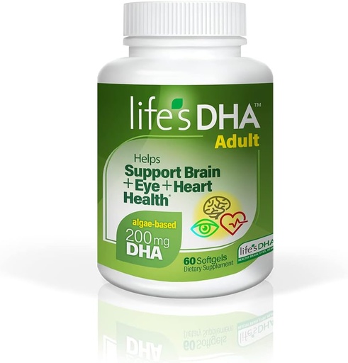 [BRSWG2Q2DJ7Q2D32] Life’s DHA All-Vegetarian DHA Dietary Supplement Supports a Healthy Brain, Eyes & Heart, Non-GMO From Sustainable Plant Source 200 mg of DHA Omega-3 60 Softgels
