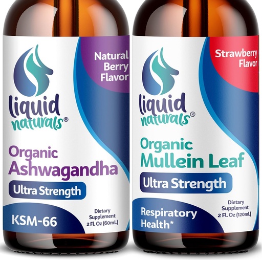 [BRSRAAIKPIPQ4D3U] Wellness LABSRX Mullein Leaf Drops for Lungs, 2 Fl. Oz - Ashwagandha Drops 2000mg