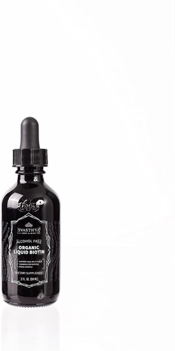 [BRSRMAQLOQPGYEL6] Svasthya Body & Mind Organic Liquid Biotin Drops for Strong Hair Growth - Vitamin B Complex for Women - Natural Hair Growth Supplement