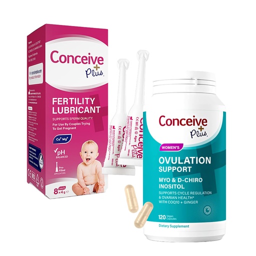[BRSRM2Y5PJ6AAC3K] Conceive Plus Fertility Lubricant 8 x 4 Gram Applicators and Ovulation Support Inositol Supplement 120 Count Bundle