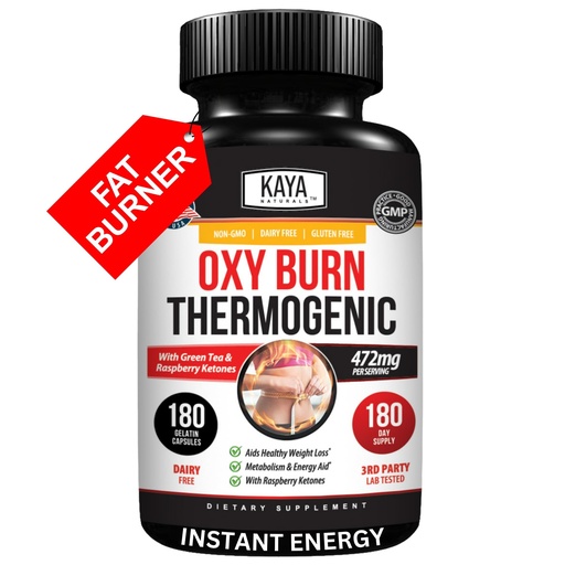 [BRSRAYAHOAIGEC3Z] Kaya Naturals Oxy Burn - Thermogenic Herbal Formula for Active Living – Non-GMO & Gluten-Free – 180 Count