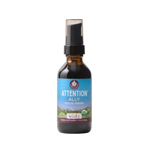 [BRSWGAYQAB6WAYLO] WishGarden Herbs Attention Ally Focus Friend for Kids & Teens, 2oz | Attention & Focus Support, Gotu Kola, Passionflower & Skullcap, Stimulant-Free, USDA Organic, Non-GMO, Gluten-Free, Vegan