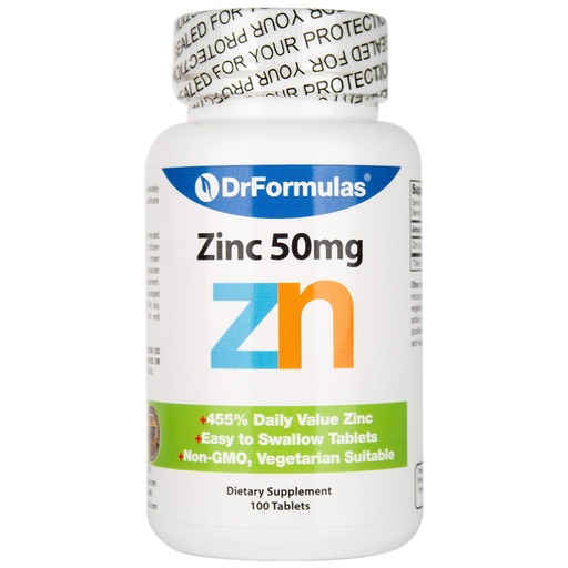 [BRSWG2YFDICAOYLF] DrFormulas Zinc for Acne 50mg Supplement with Chelated Zinc Oxide Citrate, 100 Day Supply (Tablets Not Lozenges, Gluconate, or Picolinate)