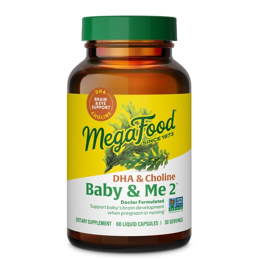 [BRSWYHT4BMFRGFLK] Megafood Baby & Me 2 DHA & Choline Prenatal, 60 CT