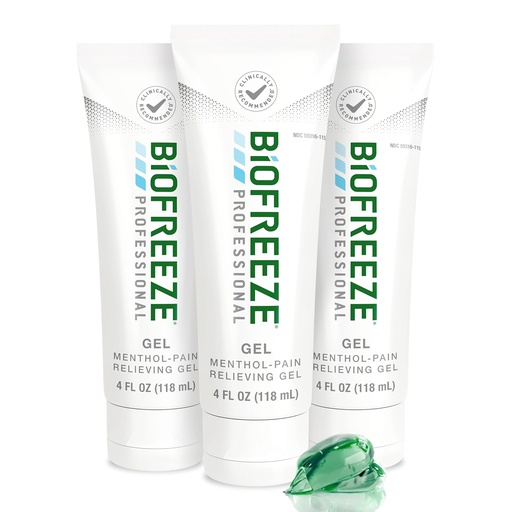 [BRSWGZQBPJ6QEDY2] Biofreeze Professional Ağrı Yardım Gel, 4 oz Tube (3-Pack) - Fast, Artrit üçün Soreness, Birləşmiş, Sırt, Boyun Ağrısı və Daha çox