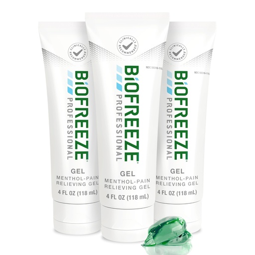 [BRSWGZQBPJ6QEDY2] Biofreeze Professional Pain Relief Gel, 4 oz Tube (3-Pack) - Fast, Cooling Relief for Arthritis, Muscle Soreness, Joint, Back, Neck, Knee Pain & More