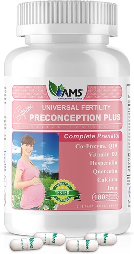 [BRSWGHANCACQGF3Z] 미국 Medic & Science Preconception Plus (180 캡슐) Conception and Fertility Supplement|Psician Formulated Pills to Support Conception | 여성에게 가장 친한 비타민