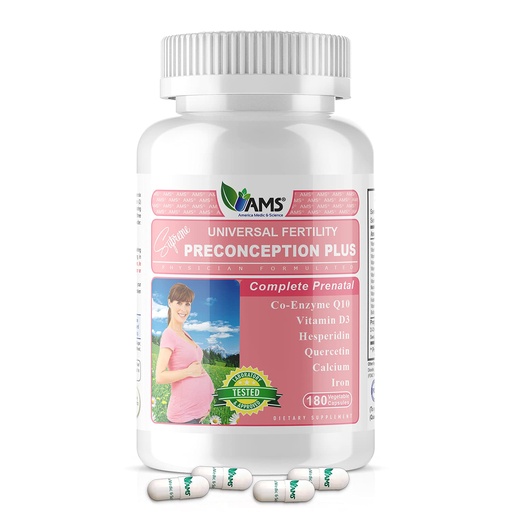 [BRSWGHANCACQGF3Z] America Medic & Science Preconception Plus (180 Capsules) Conception and Fertility Supplement | Physician Formulated Pills to Support Conception | Prenatal Vitamins Best for Women Trying to Conceive