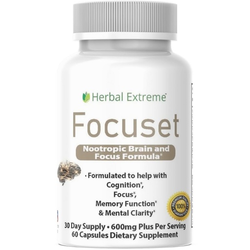 [BRSRAED3CEBAKCL7] Focuset Nootropics Brain and Focus Formula. 90 Capsules Dimethylaminoethanol (DMAE Bitartrate), L-Glutamine, L-Tyrosine, GABA, Bacopa and More, White