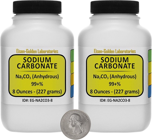[BRSWKZQADIIA2FDE] Sodium Carbonate [CNa2O3] 99+% ACS Grade Powder 1 Lb in Two Space-Saver Bottles