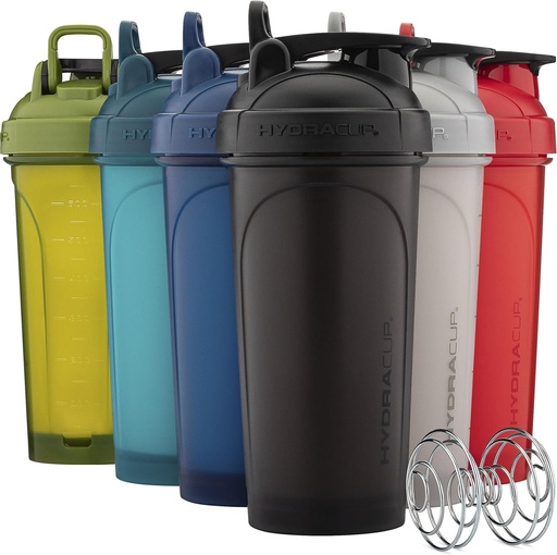 [BRSROAYCBMFRE2T7] Hydra Cup ProFlow Shaker Bottles 6-Pack (28oz) | Protein Shaker Cups with Whisk Ball, Leak-Proof Lid, Hidden Carry Handle | BPA-Free Gym Mixer for Protein Powder, Mixing Supplements, Fresh Colors