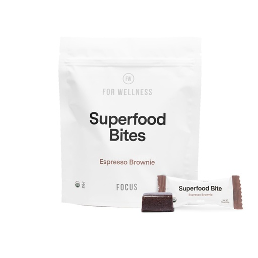 [BRSROZYOOF5BOYLF] For Wellness Superfood Focus Bites (10 Count), Cocoa Espresso Brownie – Reduces Fatigue, Improves Digestion & Support Brain Function