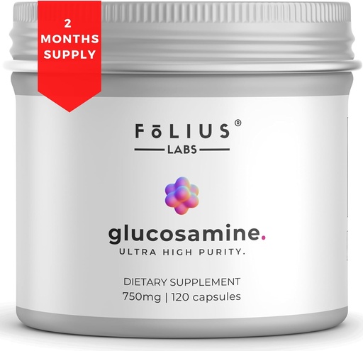 [BRSRAZAOAECQOADO] Glucosmine Sulfate Potassium Chloride 750mg for Healthy Joints, Bones and Cartilage — Joint Support Supplement for Men and Women (120 Capsules)
