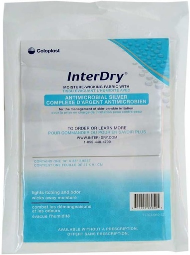 [BRSWIHL4CV7BQH32] DSS Coloplast Antimicrobial Silver Complex 10" x 36" (1Each)를 가진 InterDry 직물