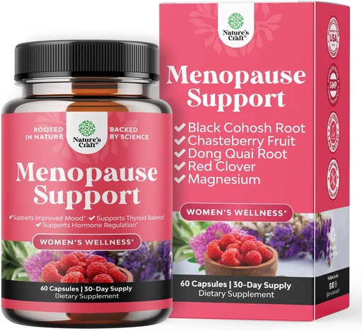 [BRSWY2Y7PIPAYADB] Kompletní bylinné menopauza dodatek pro ženy - ženské hormonální bilance Kapsle pro noční pocení Hot Flashes & Mood Swings s Dong Quai, Chaste Berry & Black Cohosh Root - 60 Count Pack