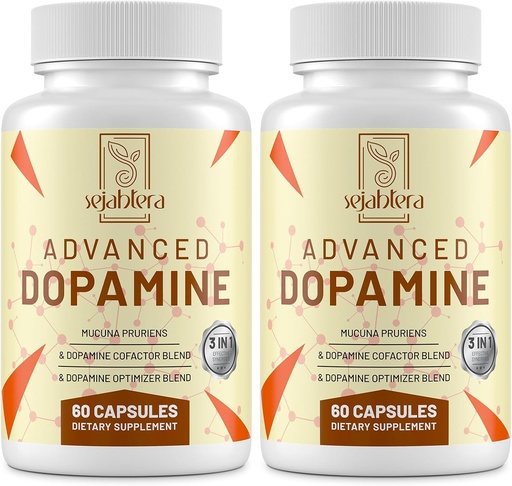 [BRSROCQNDEHWYHT6] Tambahan Dopamin - Mucuna Pruriens Seed Extract, Premium Vitamin, Mineral, dan Natural Plant Extracts for Mental Drive, Clarity, Fokus- 120 Capsules