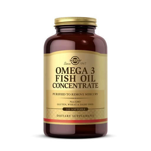 [BRSWIYIKCRYAGYLI] Solgar Omega-3 Fish Oil Concentrate, 240 Softgels
