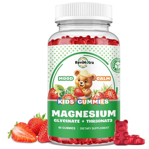 [BRSRAYD4CR6AACDX] Magnesium Complex Gummies- Calm Chewable Gummies for Kids & Adults- Magnesium Glycinate Supplement-w/Omega-3, Vitamin B6, D3- Support Calm Stress Relief, Bones, Mood, Strawberry Flavor