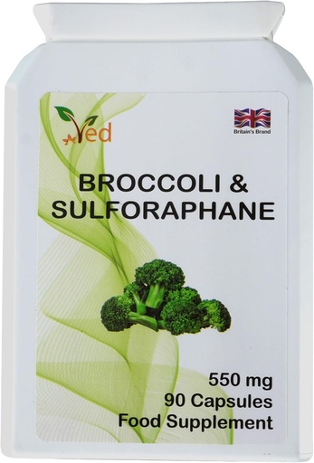 [BRSRAFI5O4NRUDT2] Ved Broccoli Sulforaphane, Broccoli Powder Rich in Vitamins and Minerals, 550 mg 90 Capsules (45 Days supplys)