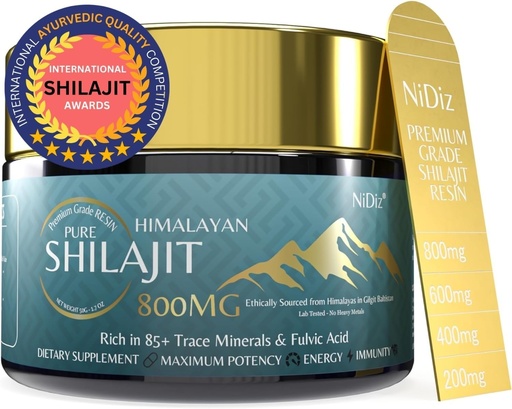 [BRSROHQ3DEJQYCTD] 100% Pure Shilajit Resin, 800MG 5-in-1 Natural Ayurvedic Herbs, 50g