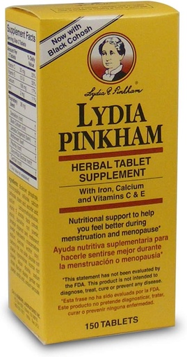 [BRSWIYYLOECAMH3A] Lydia Pinkham Herbal Supplement Tablets for Menstruation and Menopause Support, 150 Count