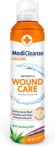 [BRSRMZAFCJYBAGTU] First Aid Antiseptic Wound Care, Prevents Infection, Helps Heal Cuts, Scrapes and Minor Burns, 7.4 oz. Spray Can - Made in USA