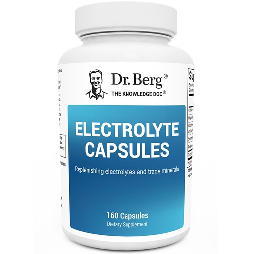 [BRSRMYAPAF5RE3A3] Dr. Berg Electrolyte Capsules - Electrolyte Supplements for Supporting Energy, Endurance, and Hydration - Sugar Free, No Maltodextrin, Keto Friendly - 160 Caps