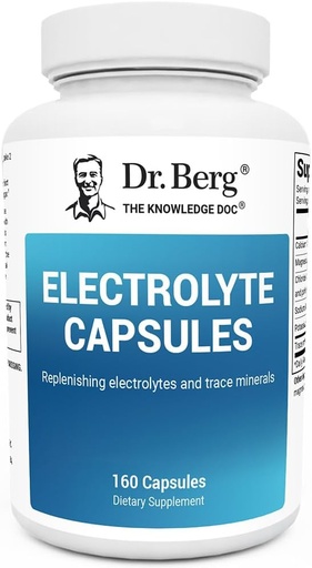 [BRSRMYAPAF5RE3A3] Dr. Berg Electrolyte Capsules - Enerji, Endurance və Hydration - Sugar Free, No Maltodextrin, Keto Friendly - 160 Caps