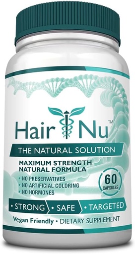 [BRSWKZILCJ7RQ33A] Natural Hair Growth Solution / Dietary Supplement, 1 Bottle – 60 Capsules