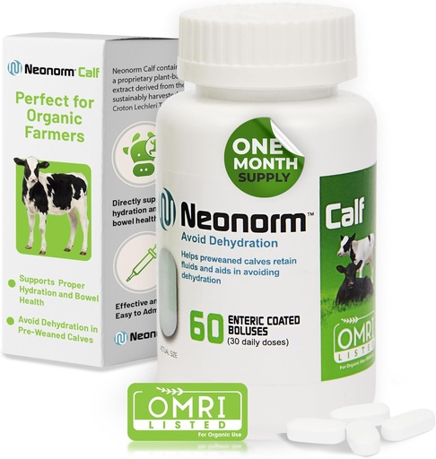 [BRSW2ZY6OENAOFL5] Jaguar Animal Health Neonorm Calf - Enteric Coated Supplement Boluses for Proper Hydration & Bowel Health - Plant-Based Product for Pre-Weaned Calves (60 Count)