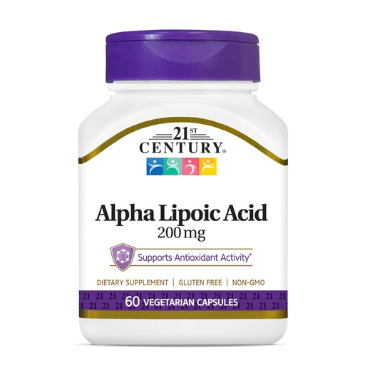 [BRSW2CAPOQMGGGTP] 21st Century Healthcare Alpha Lipoic Acid 200 mg, 60 Count Vegetarian Capsules