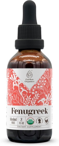 [BRSROEANO4BWE3DD] Fenugreek USDA Organic Alcohol- Free Extract n. 124; Kosttilskud, højpotens Tincture n. v.; Natural Certified Organic Fenugreek (Trigonella foenum- graecum) Tørret frugt (2 oz)