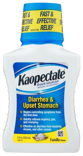 [BRSWYHAQC4PG22Q3] Kaopectate Multi-Symptom Relief for Diarrhea Upset Stomach in Vanilla, 8 Fl Oz
