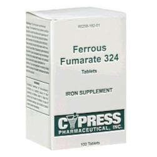[BRSWIZY5B4JQAFLM] Cypress Pharmaceutical Ferrous Fumarate 324 Tablets, Boxed, 100ct